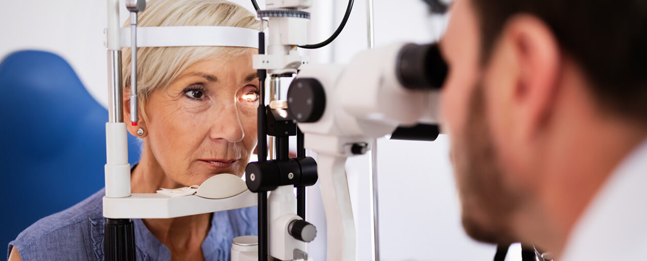 woman during eye exams