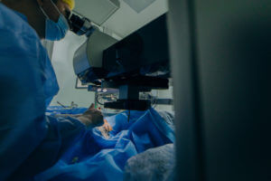 Cataract eye surgery in a modern clinic.